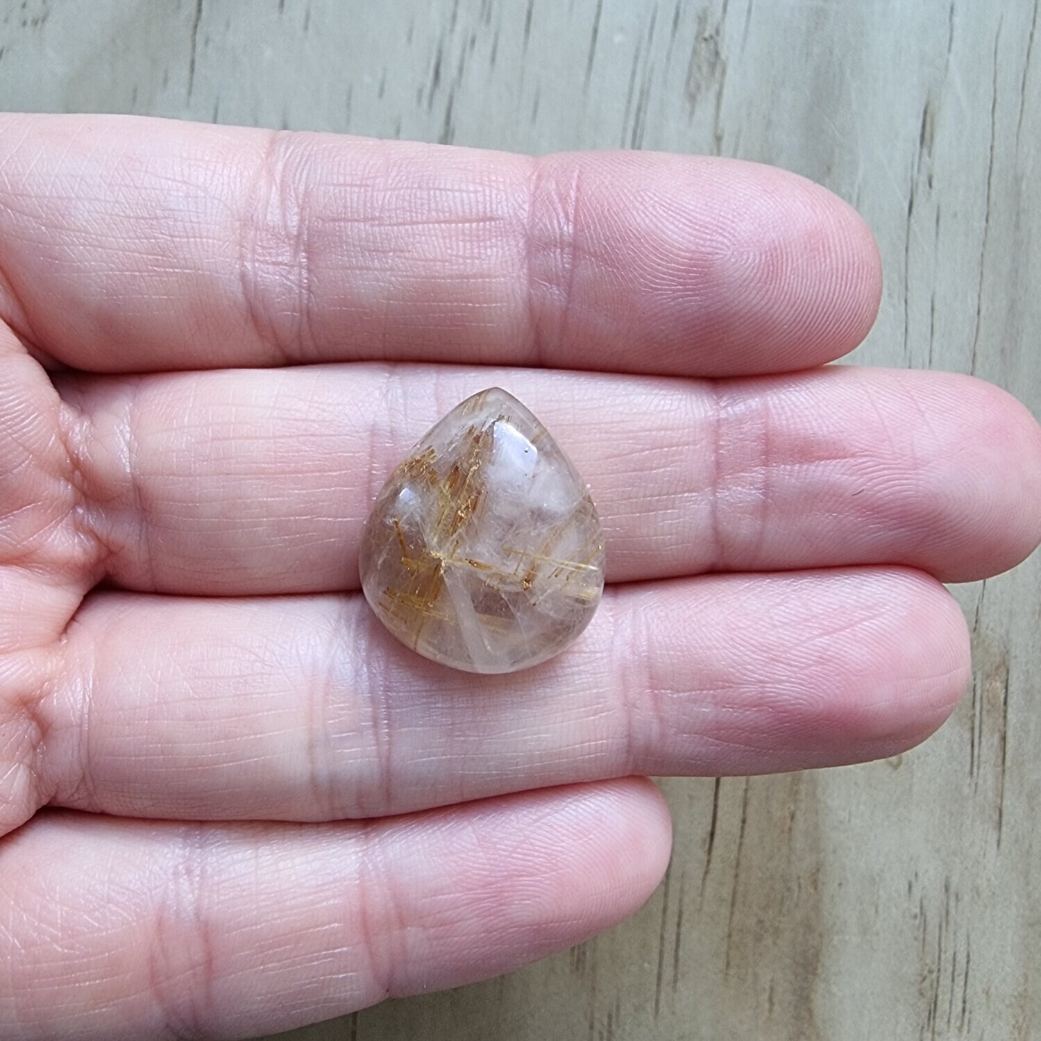Golden Rutilated Quartz Cabochon / Pendant for jewelry making or diy craft projects 4.8gr