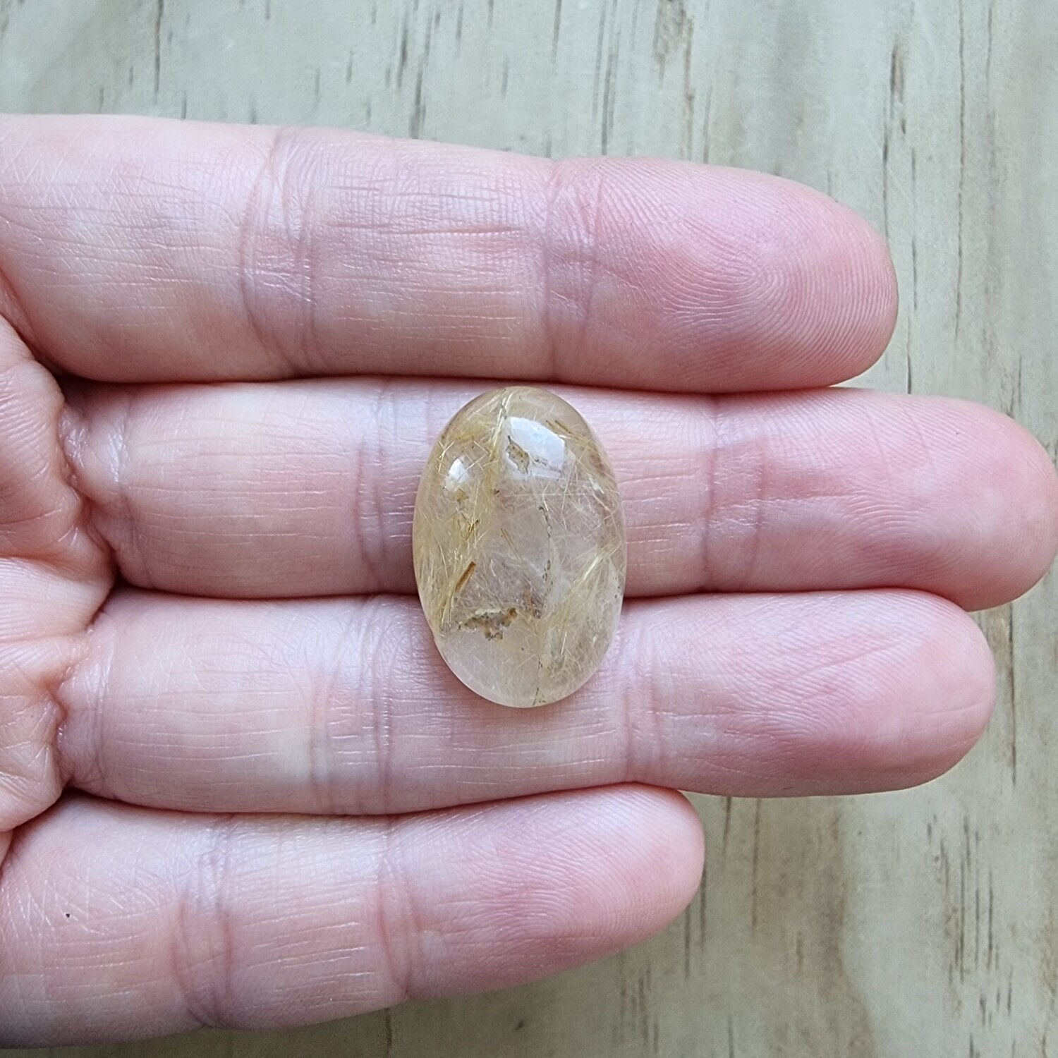Golden Rutilated Quartz Cabochon / Pendant for jewelry making or diy craft projects 4.5gr