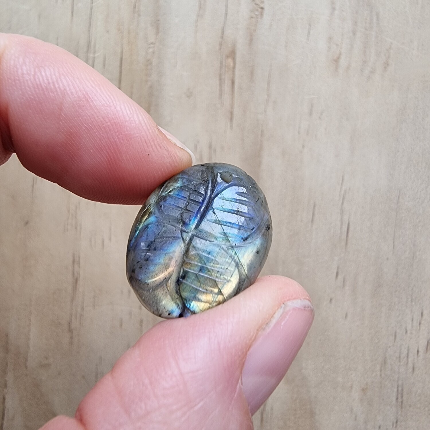 Carved Labradorite top drilled Pendant for jewelry making or diy craft projects 4.3gr