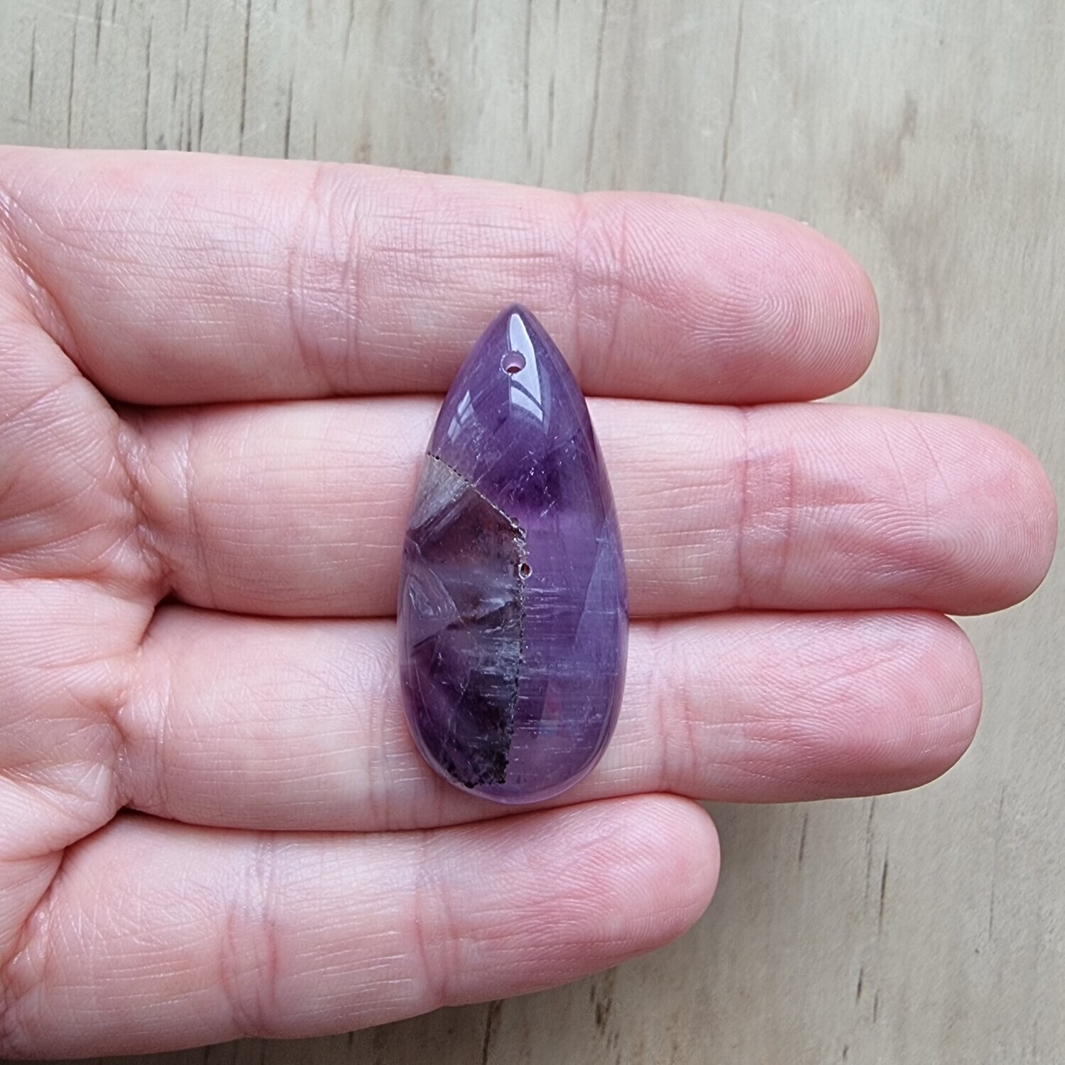 Trapiche Amethyst top drilled Pendant for jewelry making or diy craft projects 8.5gr
