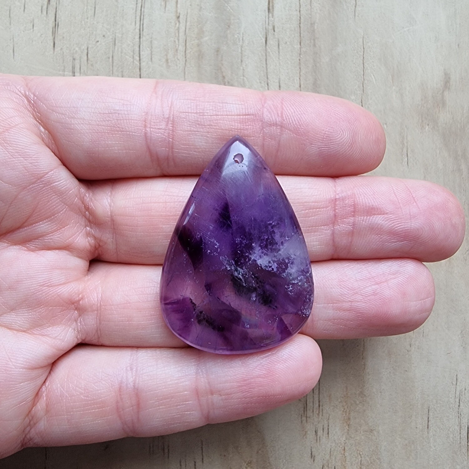 Trapiche Amethyst top drilled Pendant for jewelry making or diy craft projects 15.3gr