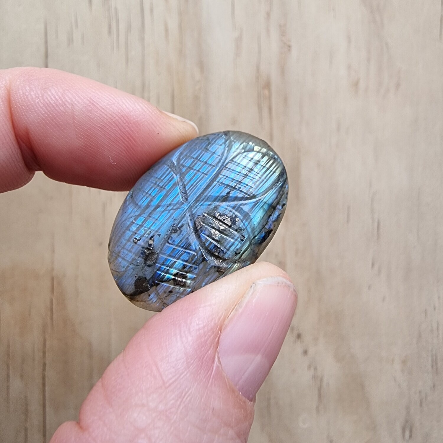 Carved Labradorite top drilled Pendant for jewelry making or diy craft projects 7.5gr