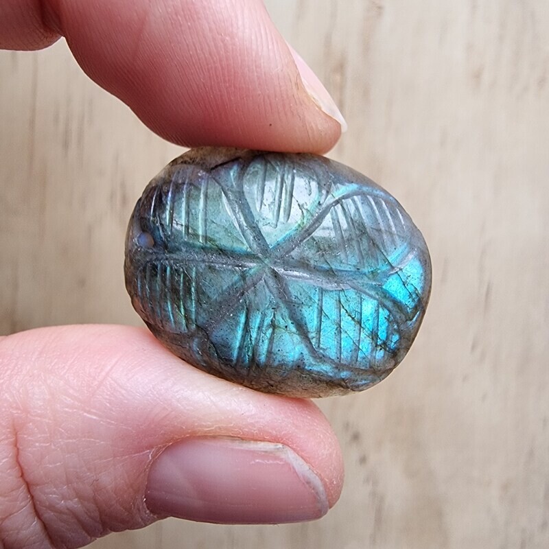 Carved Labradorite top drilled Pendant for jewelry making or diy craft projects 7.7gr