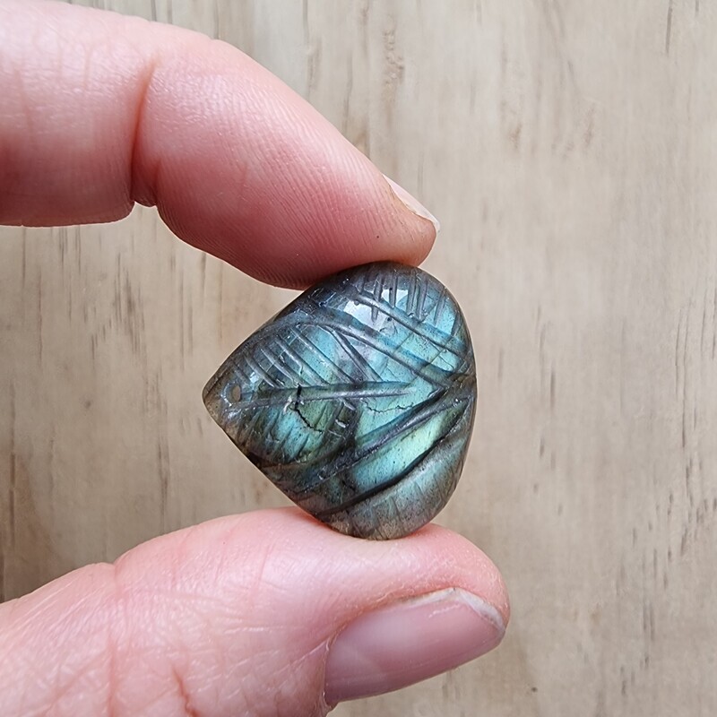 Carved Labradorite top drilled Pendant for jewelry making or diy craft projects 7gr