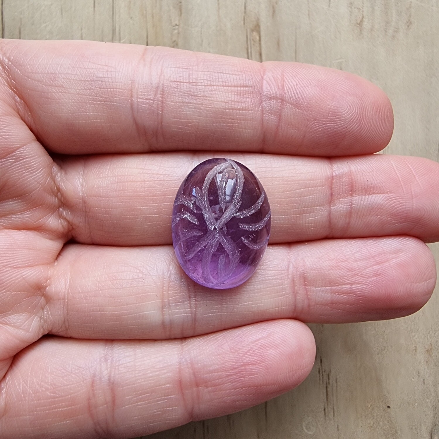 Carved Amethyst top drilled Pendant for jewelry making or diy craft projects 5.6gr