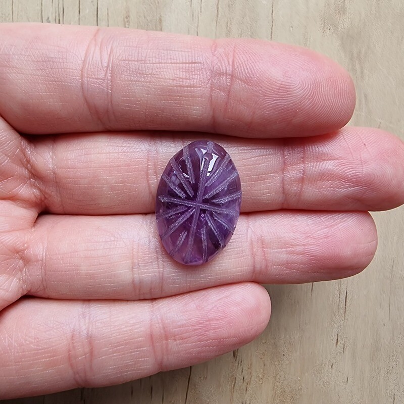 Carved Amethyst top drilled Pendant for jewelry making or diy craft projects 4.1gr