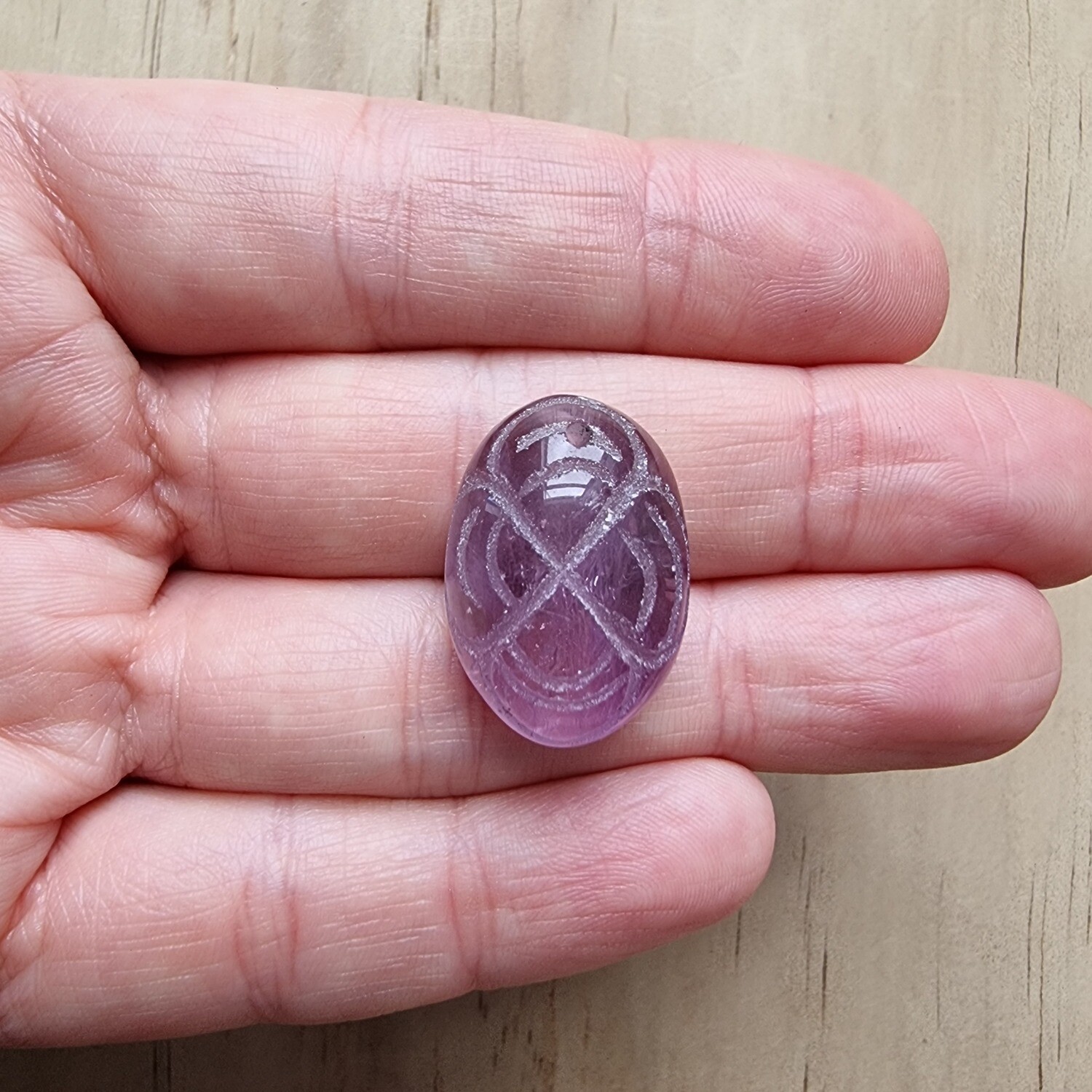 Carved Amethyst top drilled Pendant for jewelry making or diy craft projects 8.3gr