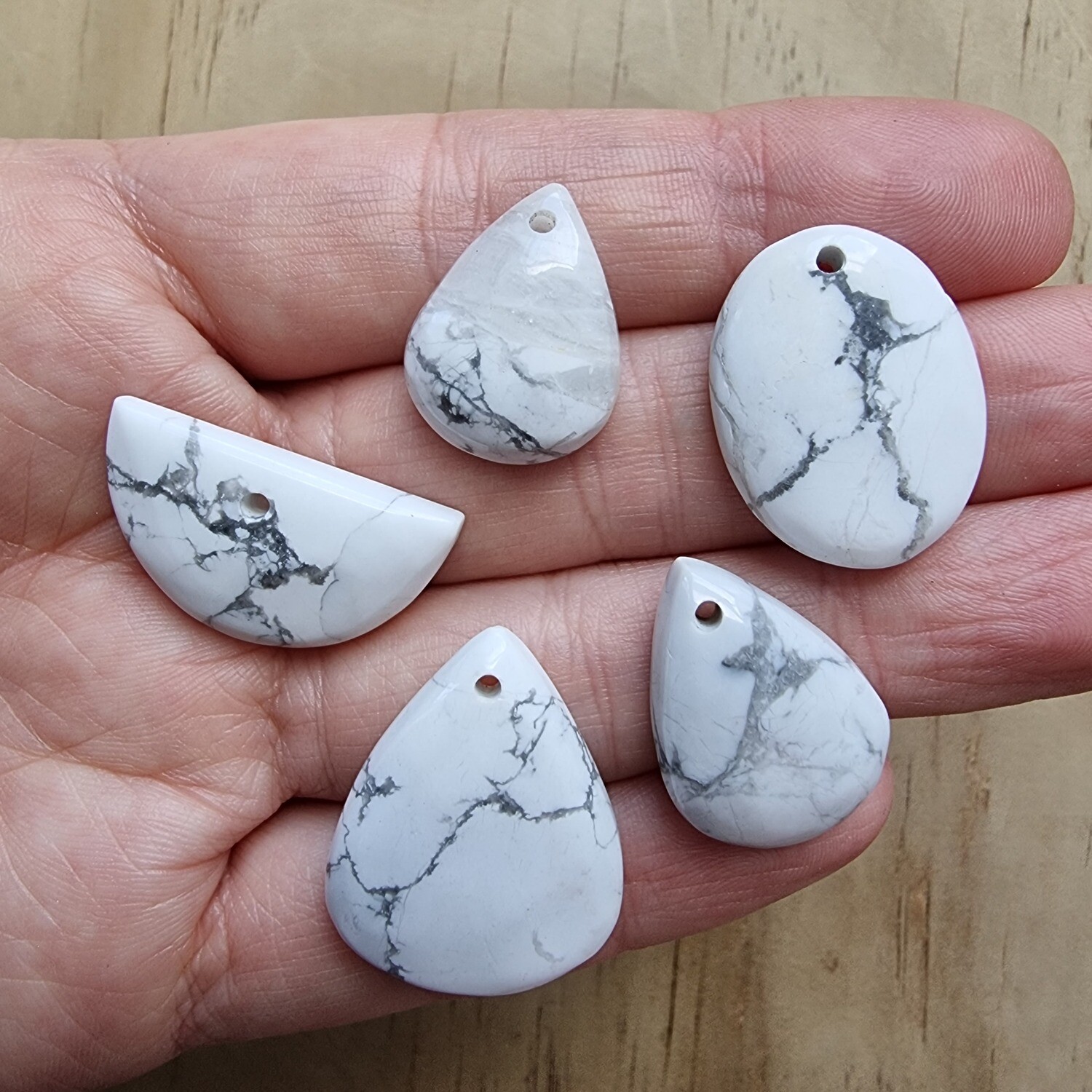 Howlite Jasper top drilled Pendant Lot for jewelry making or diy craft projects 22.8gr