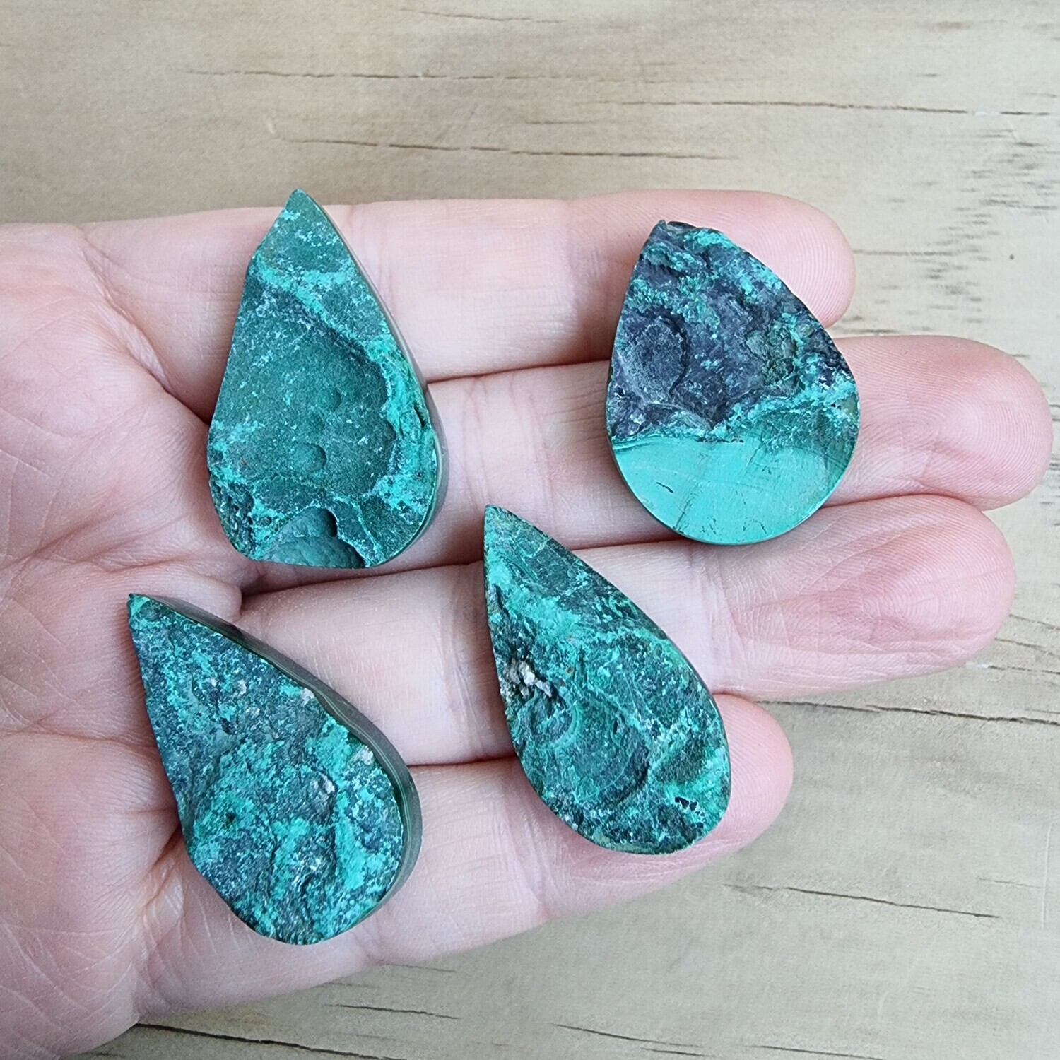 Druzy Malachite Cabochon Lot / Pendant Lot for jewelry making or diy craft projects 44.6gr