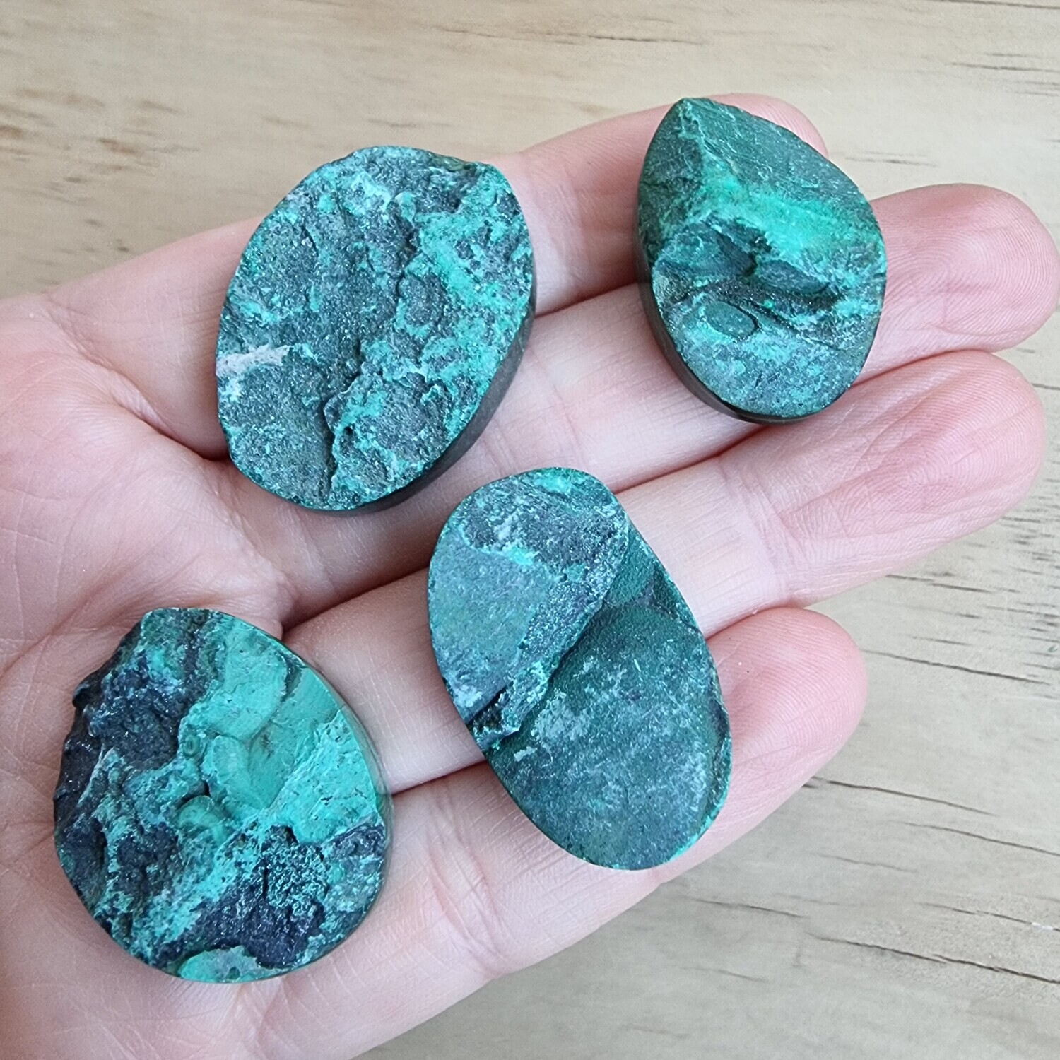 Druzy Malachite Cabochon Lot / Pendant Lot for jewelry making or diy craft projects 66.5gr