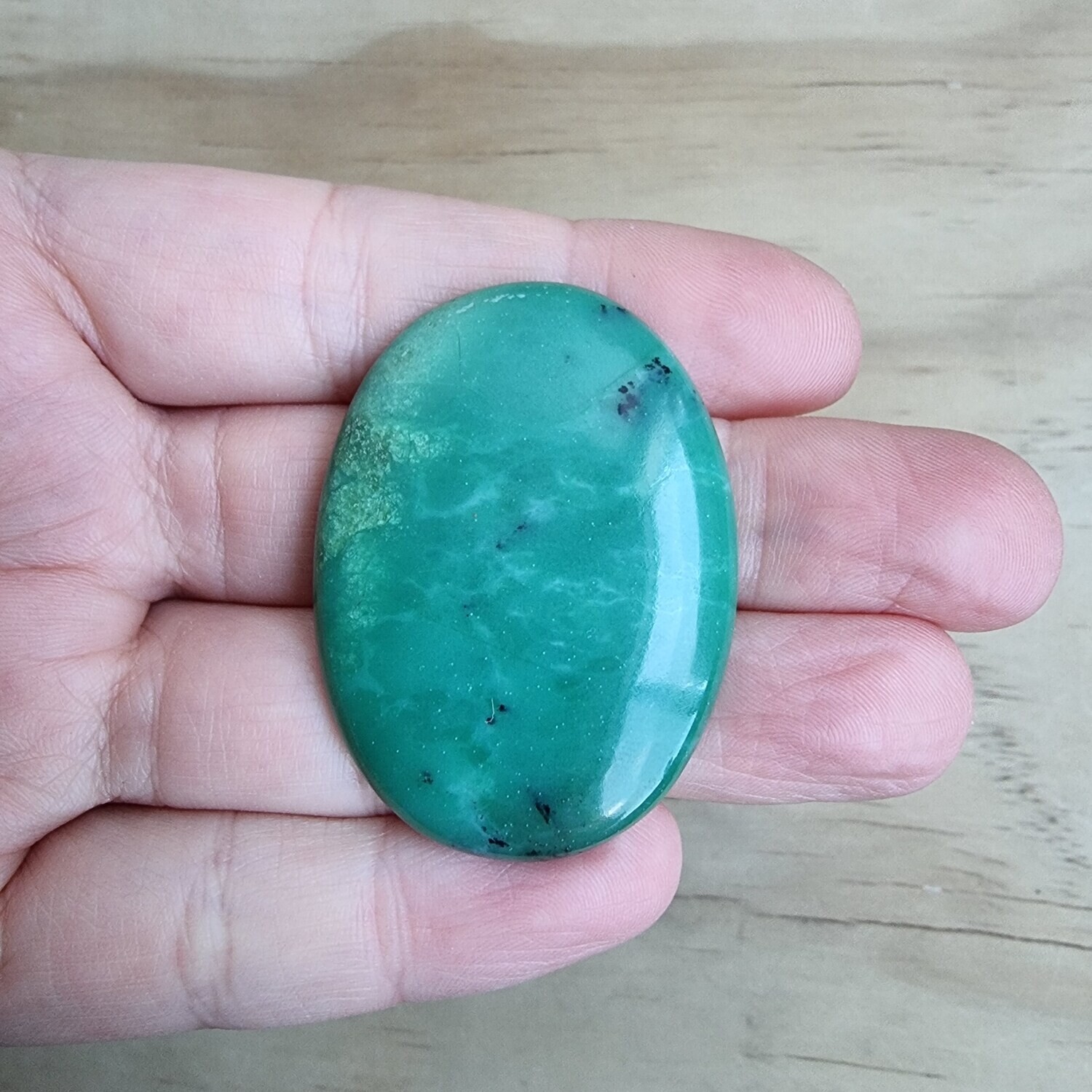 Chrysoprase Cabochon / Pendant for jewelry making or diy craft projects 19.9gr