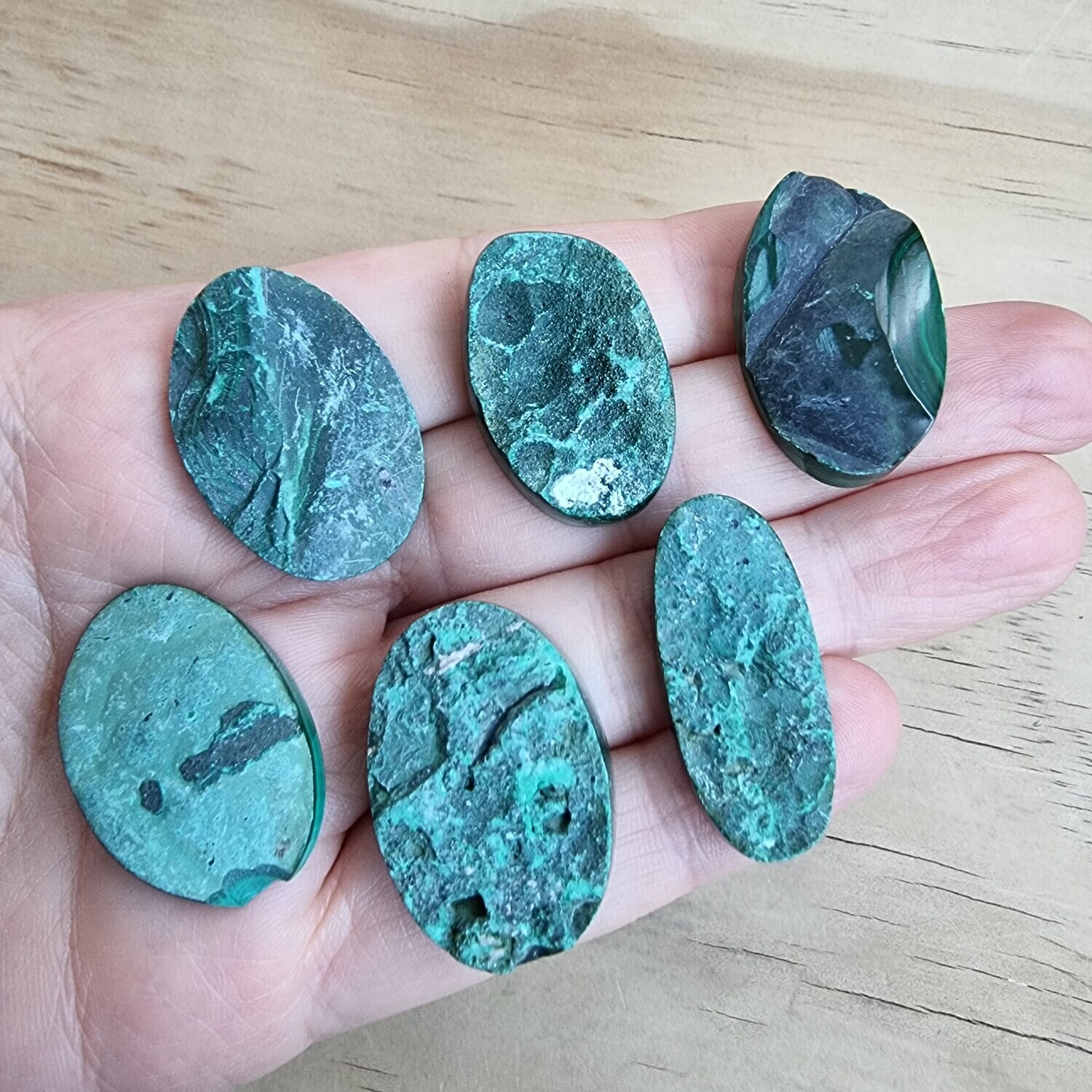 Druzy Malachite Cabochon Lot / Pendant Lot for jewelry making or diy craft projects 69.9gr
