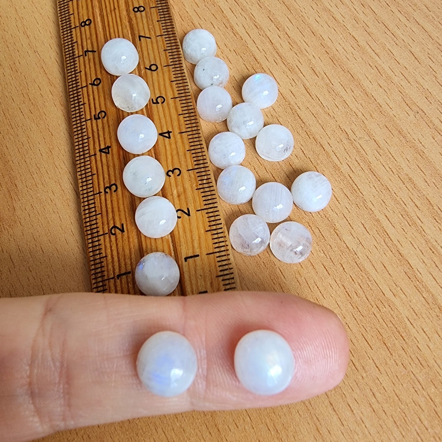 20 x Moonstone Micro Mini CIRCLE ROUND Cabochon Lot / Pendant Lot for jewelry making or diy craft projects 14.6gr