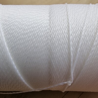 Cor #BCO / WHITE 0.5mm 330metre spool of Premium Linhasita 100% Waxed Polyester