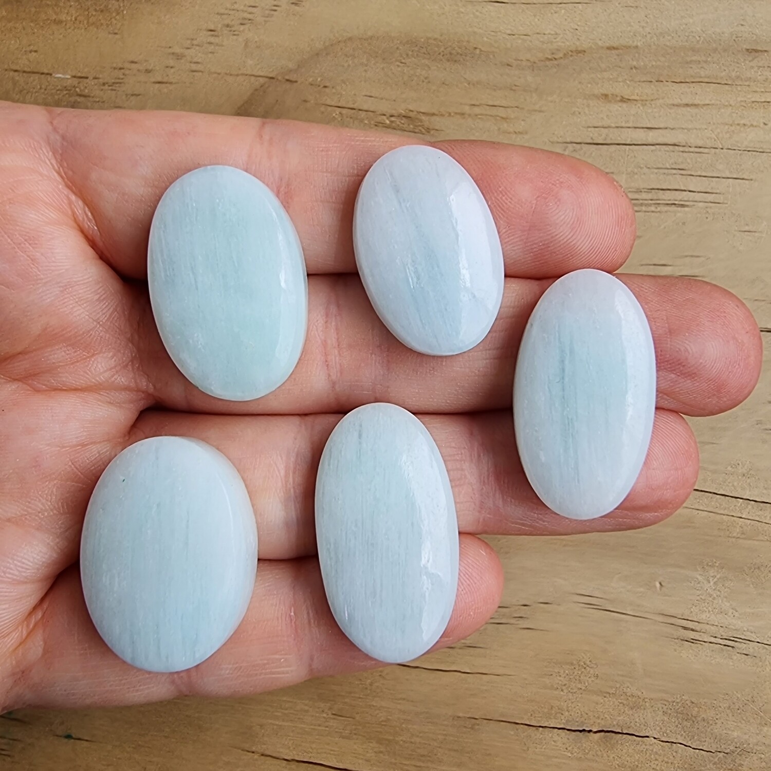 5 x Blue Aragonite Cabochon Lot / Pendant Lot for jewelry making or diy craft projects 30.2gr