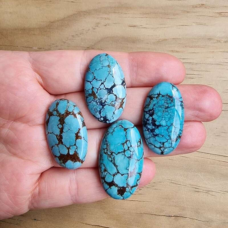 4 x Dyed Magnesite Cabochon Lot / Pendant Lot for jewelry making or diy craft projects 24.6gr