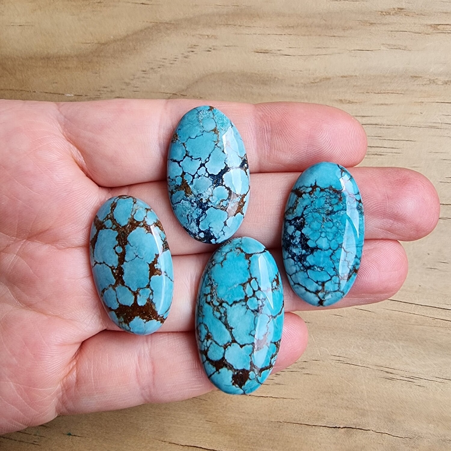 4 x Dyed Magnesite Cabochon Lot / Pendant Lot for jewelry making or diy craft projects 24.6gr