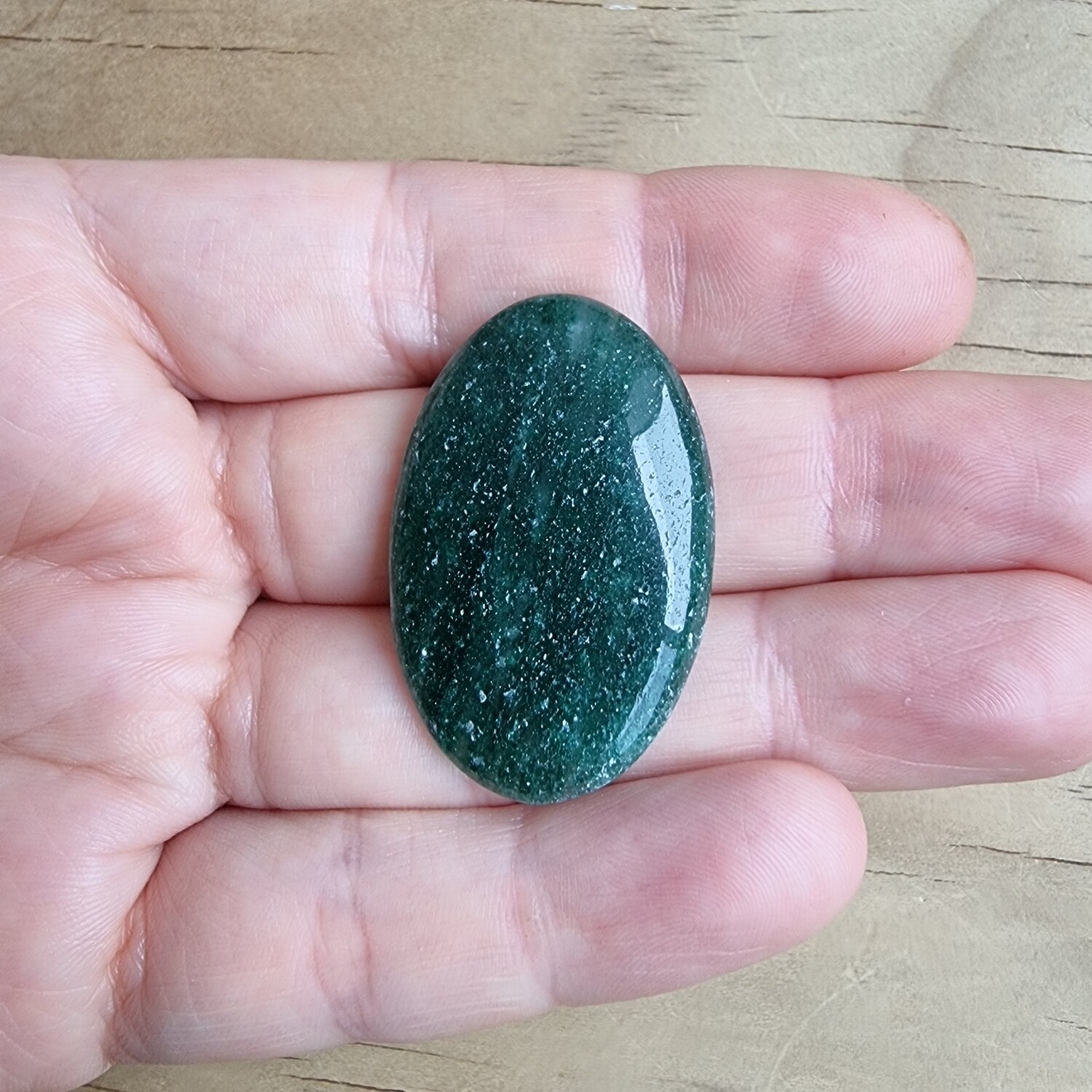 Dark Green Aventurine Cabochon / Pendant for jewelry making or diy craft projects 9.3gr
