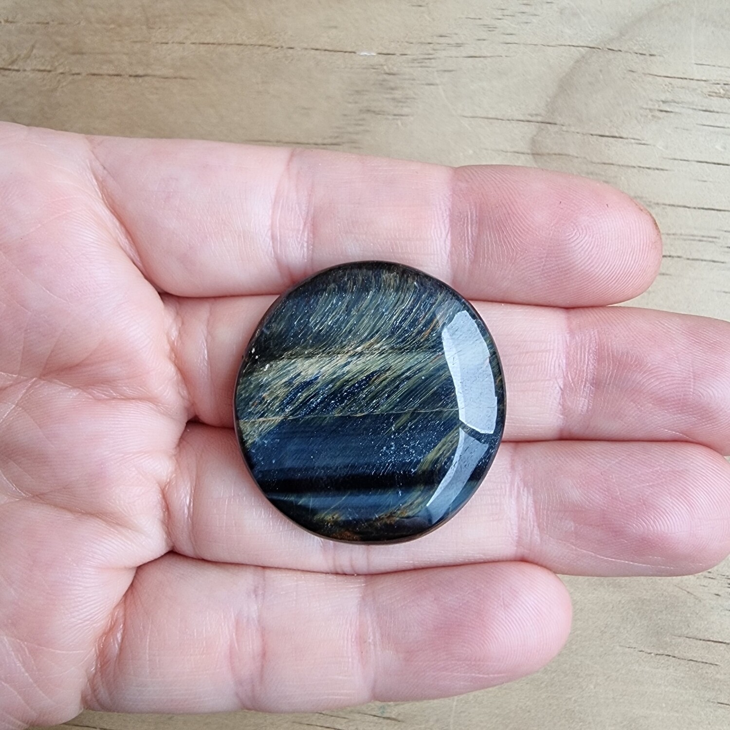 Blue Tiger Eye Cabochon / Pendant for jewelry making or diy craft projects 10.6gr
