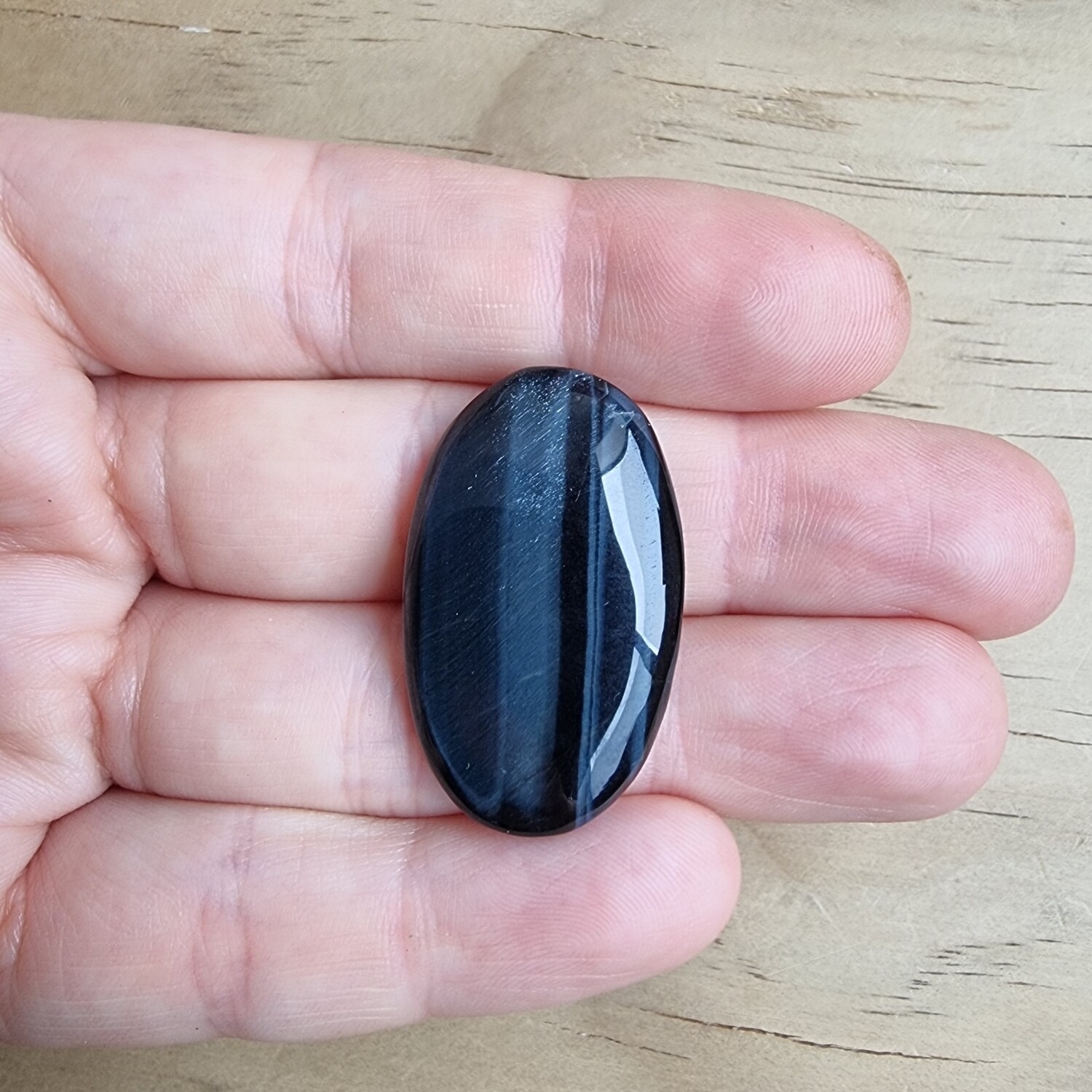 Blue Tiger Eye Cabochon / Pendant for jewelry making or diy craft projects 6.9gr
