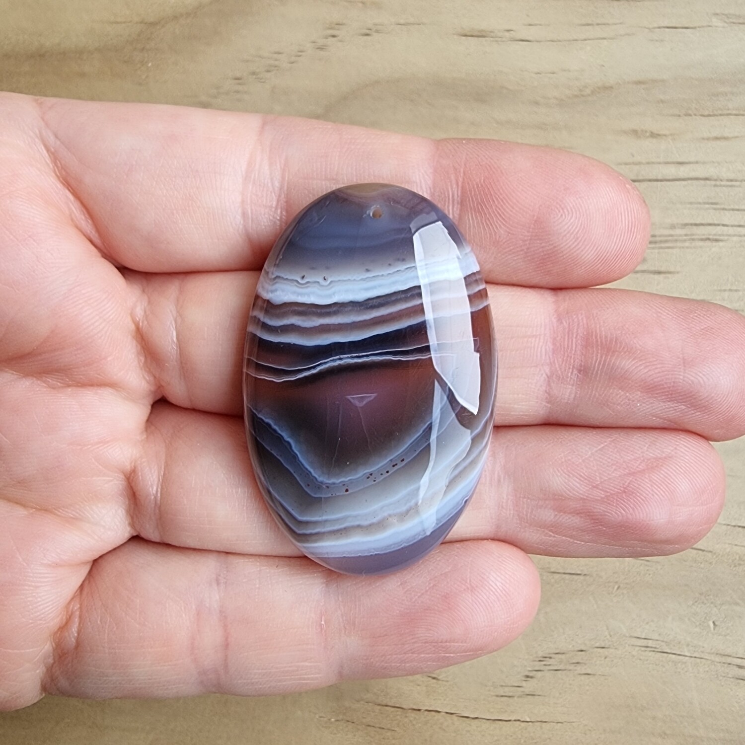 Red Botswana Agate top drilled Cabochon / Pendant for jewelry making or diy craft projects 16gr