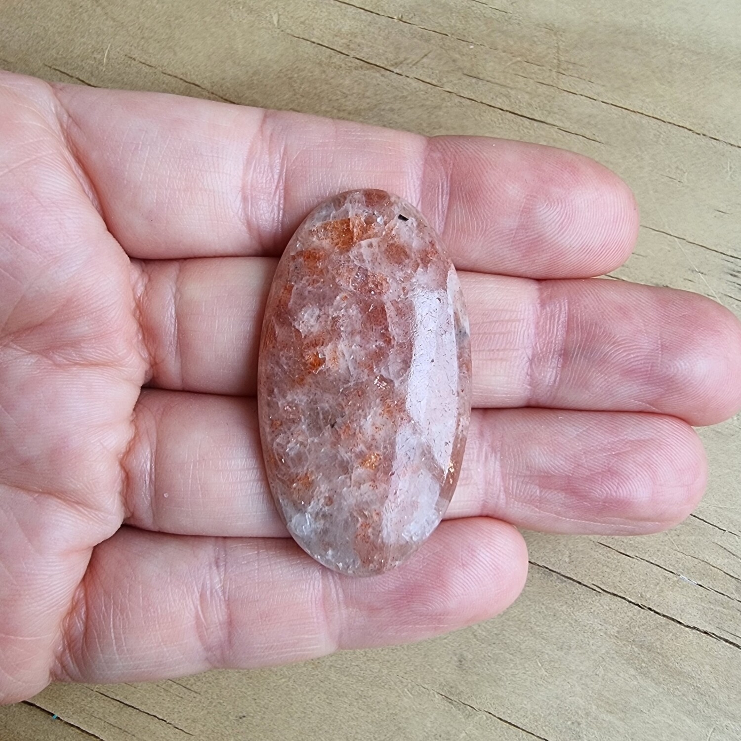 Sunstone top drilled Cabochon / Pendant for jewelry making or diy craft projects 13.8gr