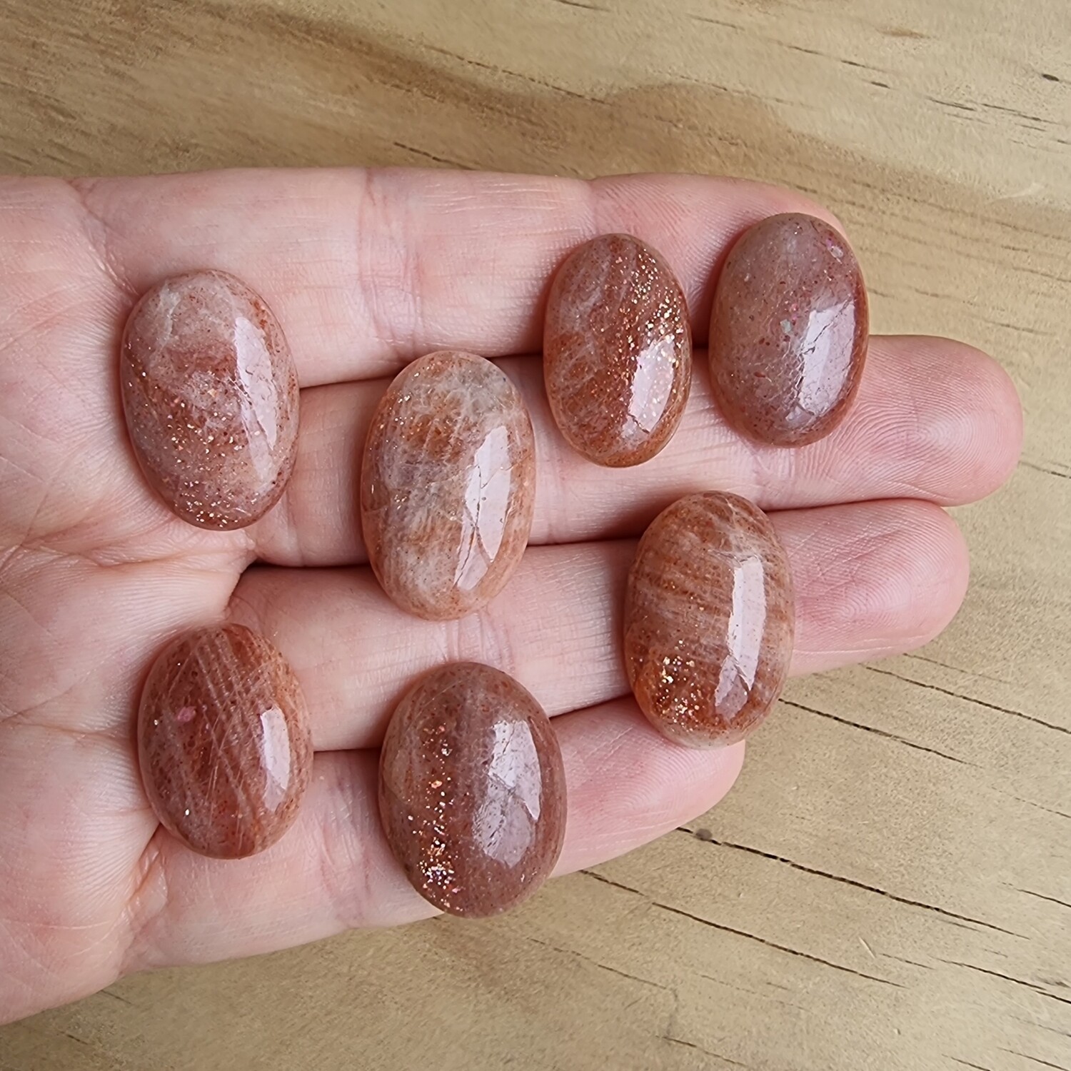 7 x Sunstone Cabochon Lot / Pendant Lot for jewelry making or diy craft projects 23.5gr