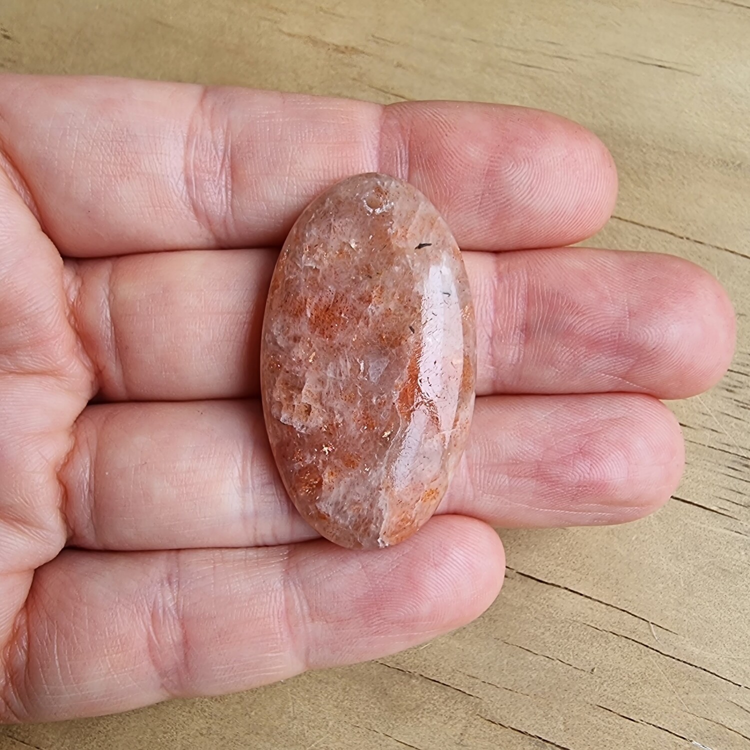 Sunstone top drilled Cabochon / Pendant for jewelry making or diy craft projects 12.3gr