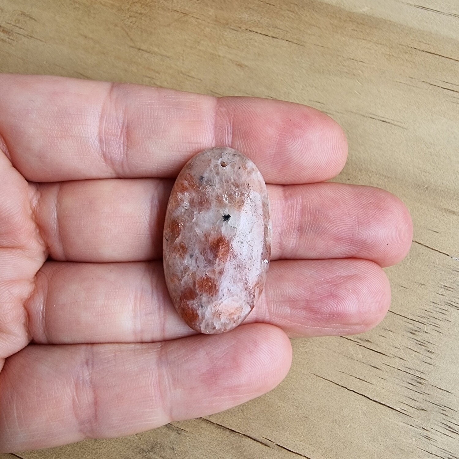 Sunstone top drilled Cabochon / Pendant for jewelry making or diy craft projects 8.2gr
