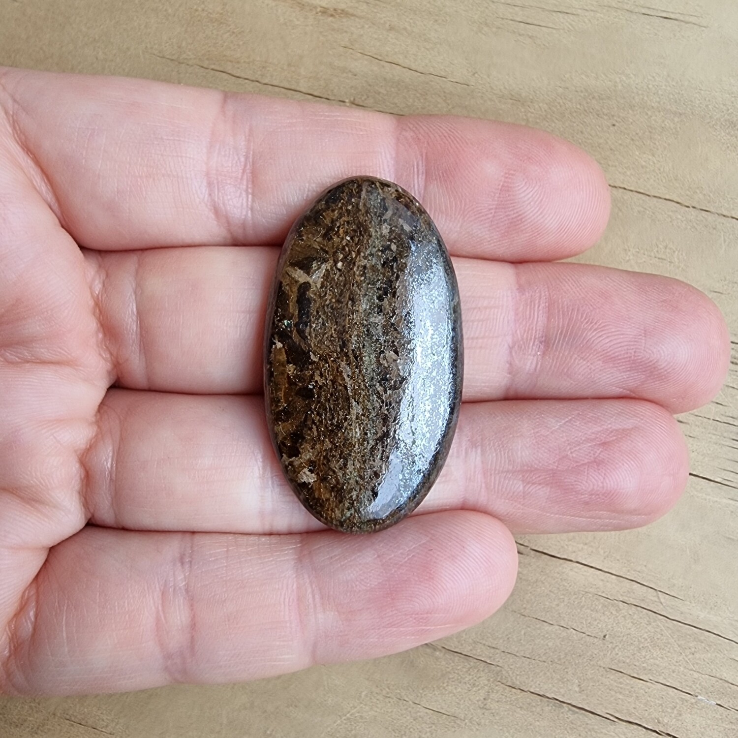 Bronzite Cabochon / Pendant for jewelry making or diy craft projects 11.1gr