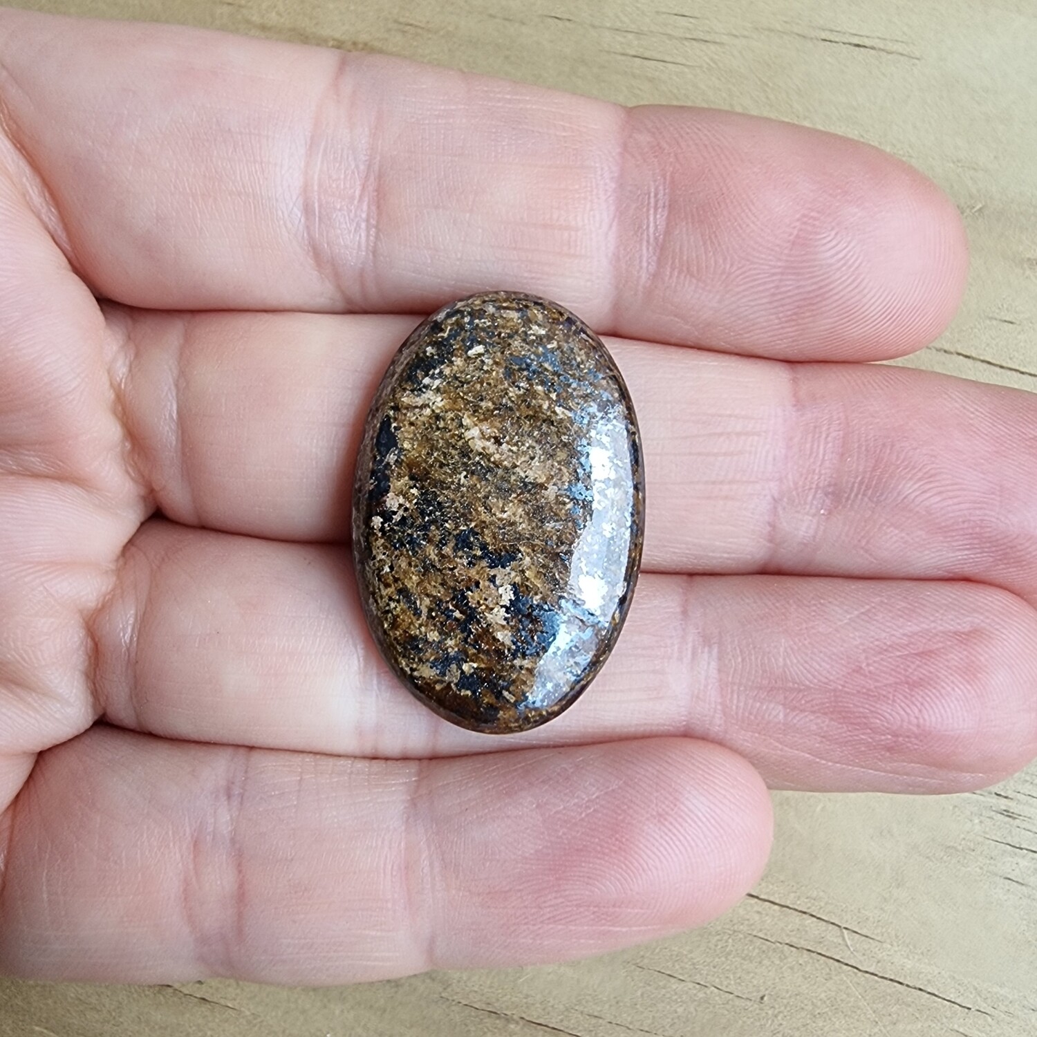 Bronzite Cabochon / Pendant for jewelry making or diy craft projects 7.4gr