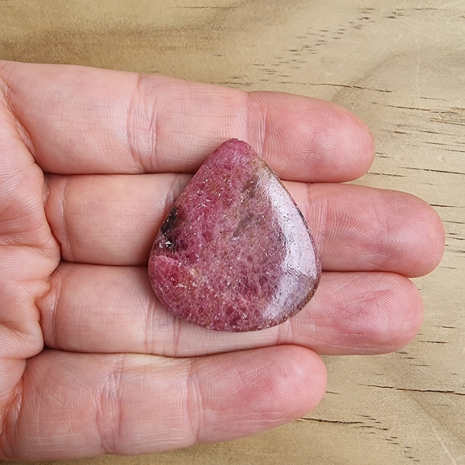 Rhodonite Cabochon / Pendant for jewelry making or diy craft projects 15.7gr