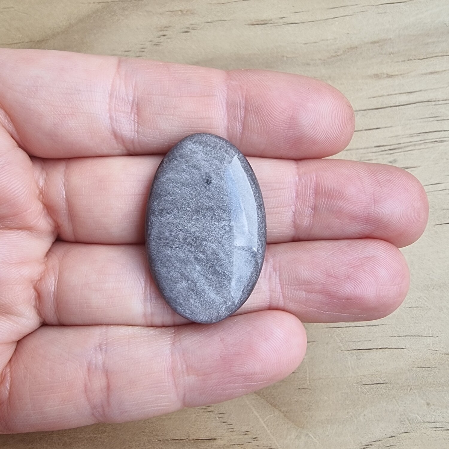Silver Sheen Obsidian Cabochon / Pendant for jewelry making or diy craft projects 8.1gr