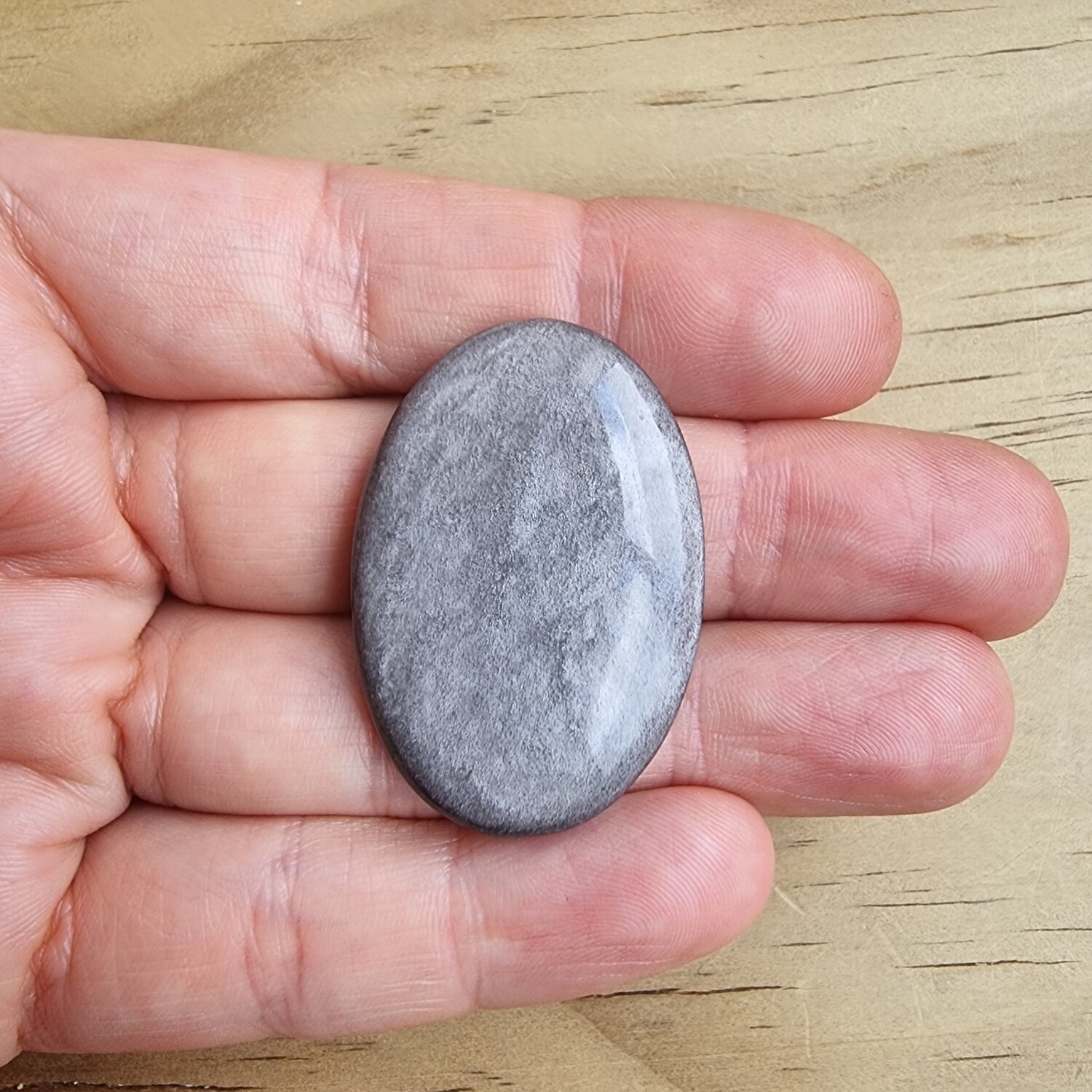 Silver Sheen Obsidian Cabochon / Pendant for jewelry making or diy craft projects 12gr