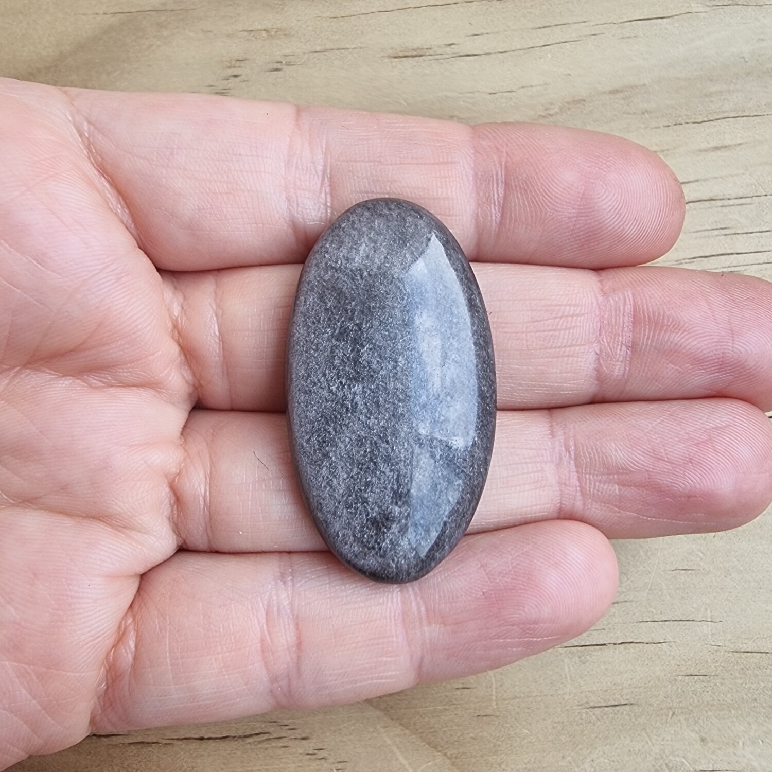 Silver Sheen Obsidian Cabochon / Pendant for jewelry making or diy craft projects 11.3gr