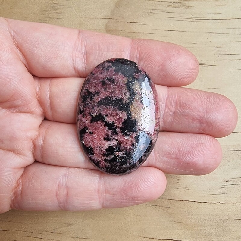 Rhodonite Cabochon / Pendant for jewelry making or diy craft projects 21gr