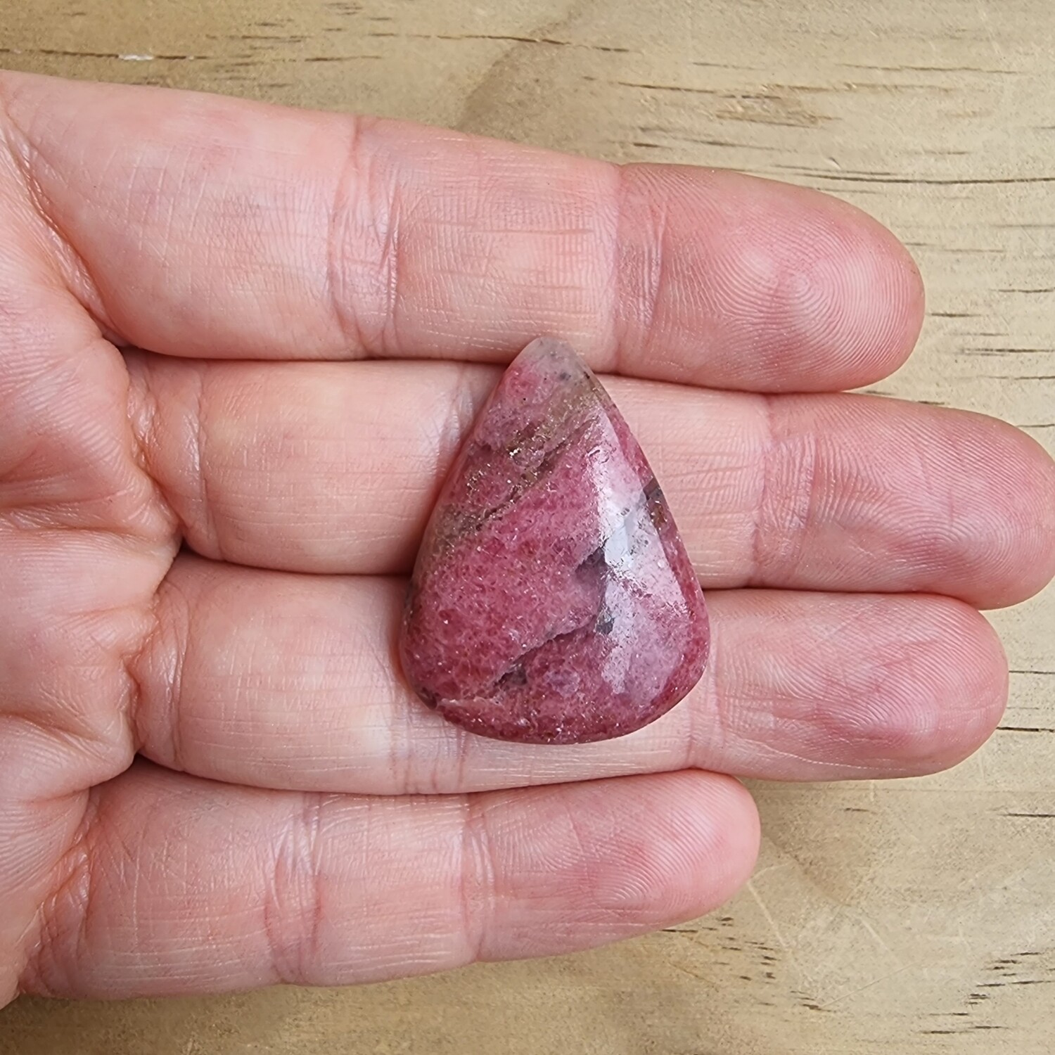 Rhodonite Cabochon / Pendant for jewelry making or diy craft projects 9.4gr