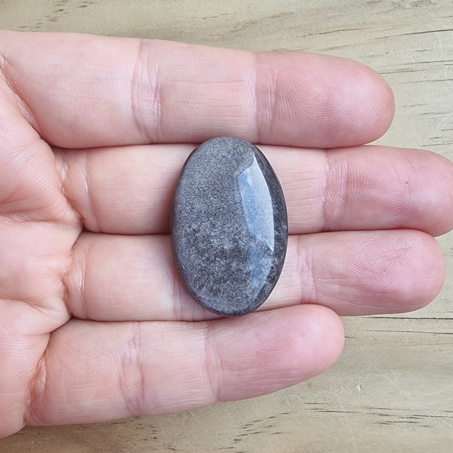 Silver Sheen Obsidian Cabochon / Pendant for jewelry making or diy craft projects 7.5gr
