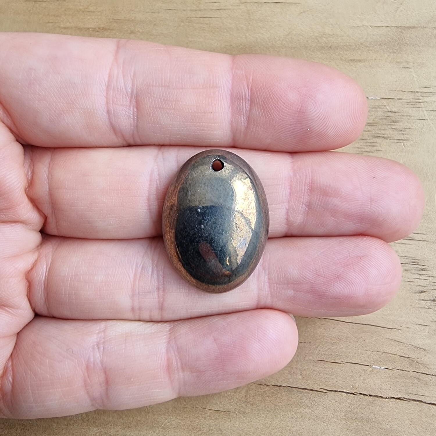 Pyrite / Apache Healers Gold top drilled Cabochon / Pendant for jewelry making or diy craft projects 11.7gr