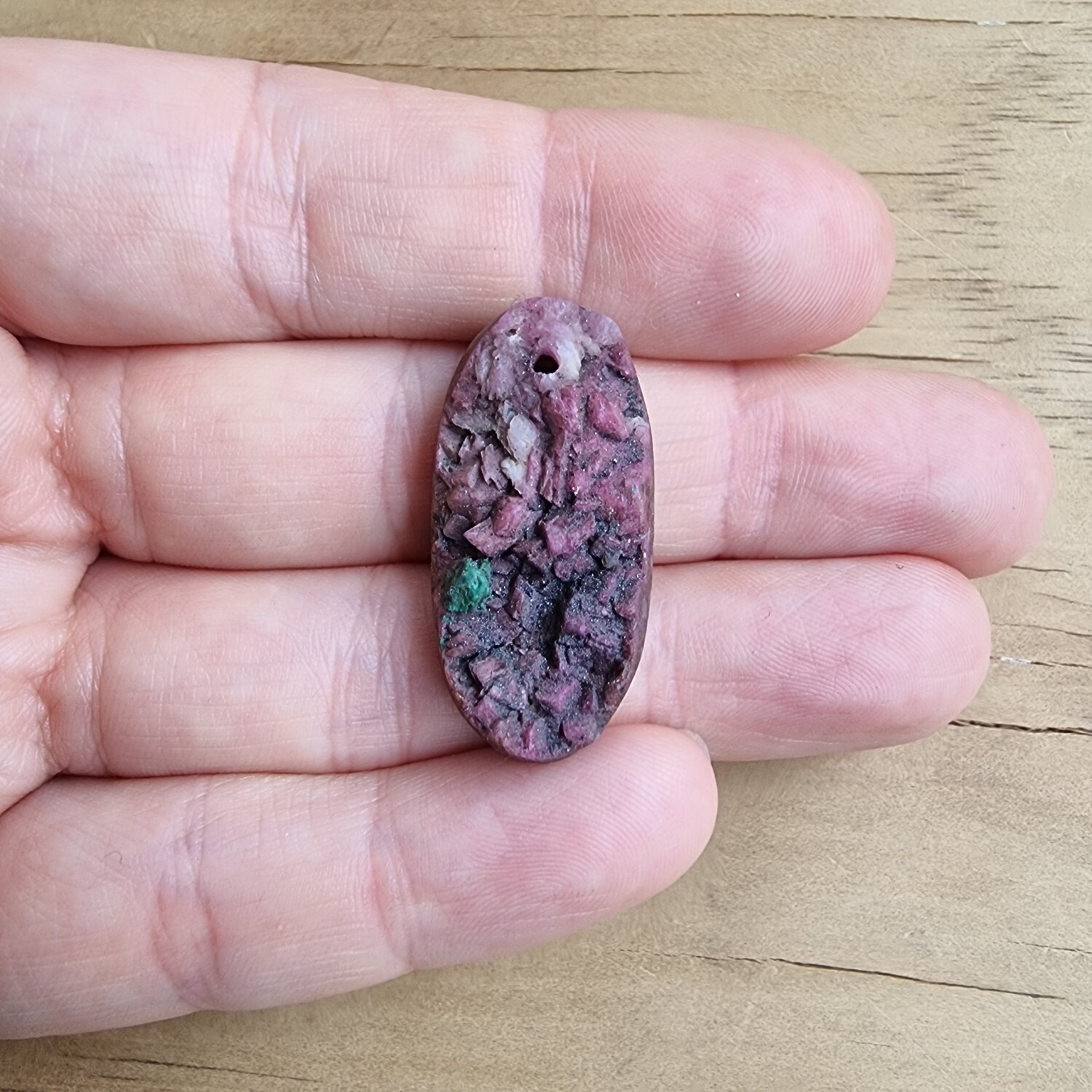 Cobalt Calcite Druzy top drilled Cabochon / Pendant for jewelry making or diy craft projects 8.3gr