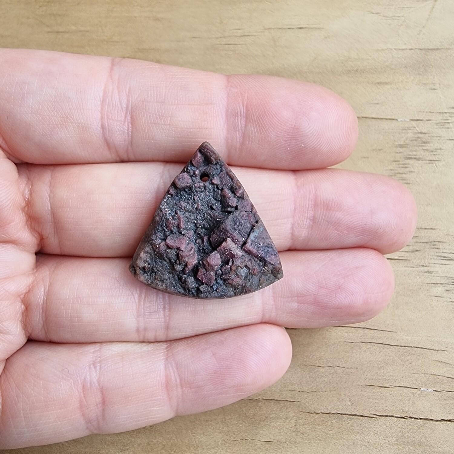 Cobalt Calcite Druzy top drilled Cabochon / Pendant for jewelry making or diy craft projects 9gr