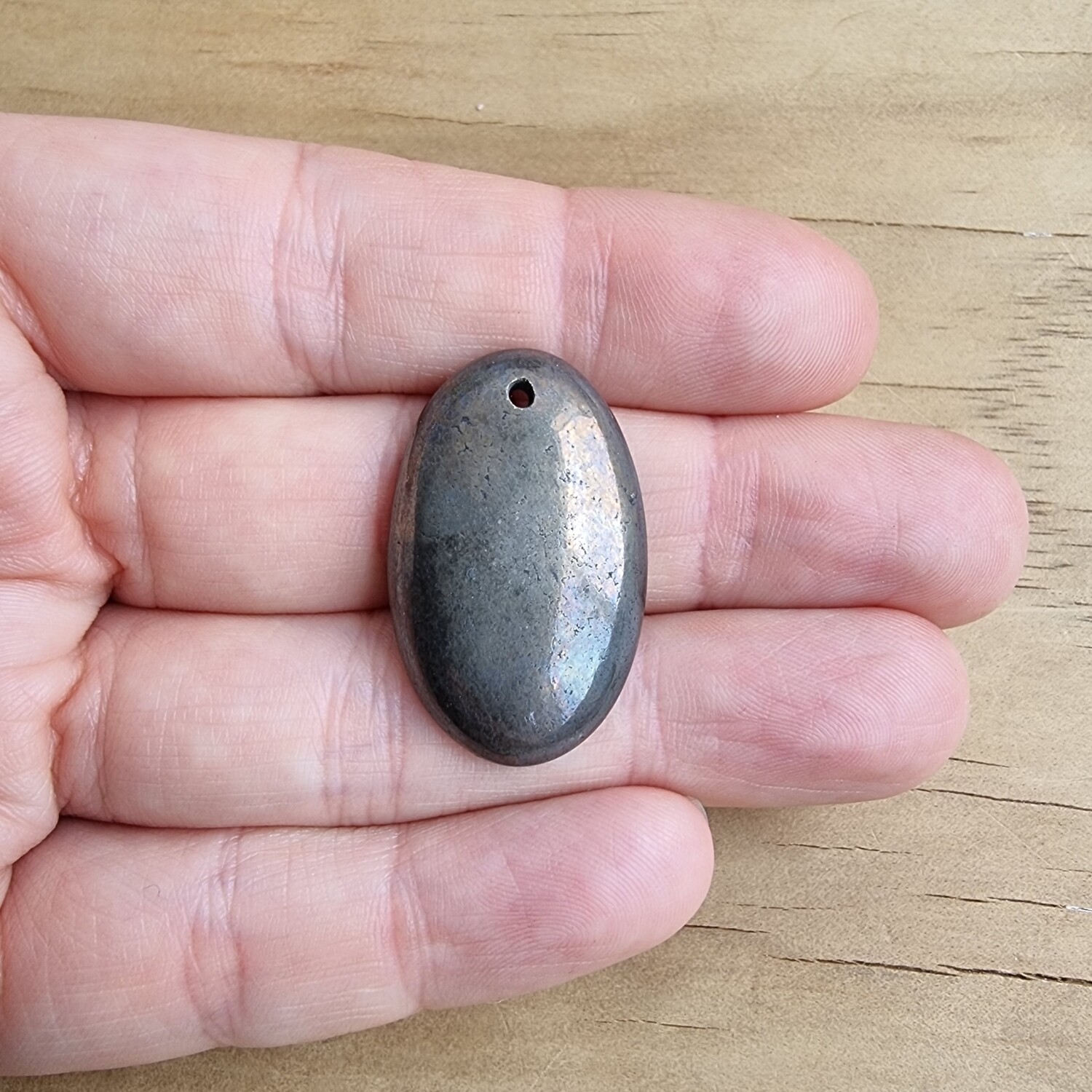 Pyrite / Apache Healers Gold top drilled Cabochon / Pendant for jewelry making or diy craft projects 11.4gr
