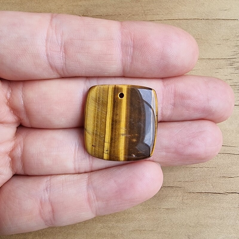 Tiger Eye top drilled Cabochon / Pendant for jewelry making or diy craft projects 5.4gr