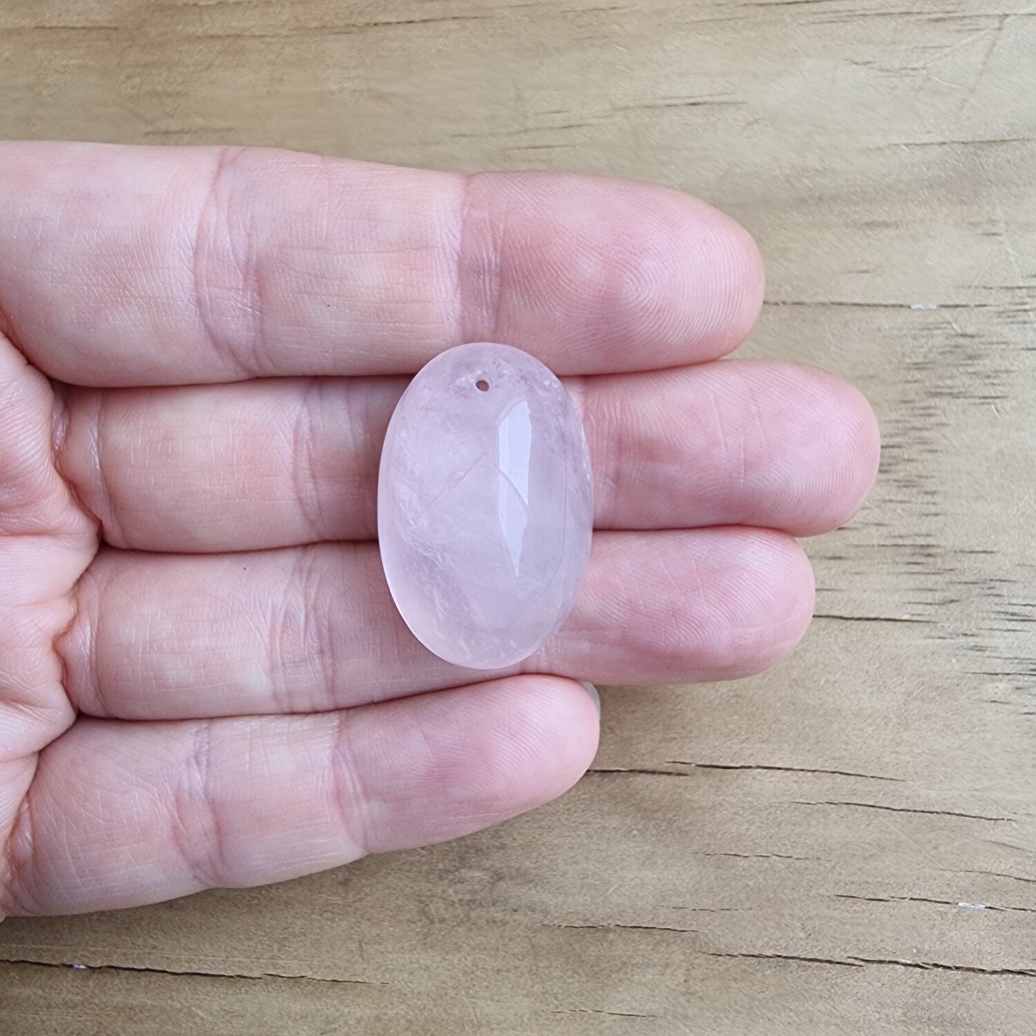 Rose Quartz top drilled Cabochon / Pendant for jewelry making or diy craft projects 11.6gr