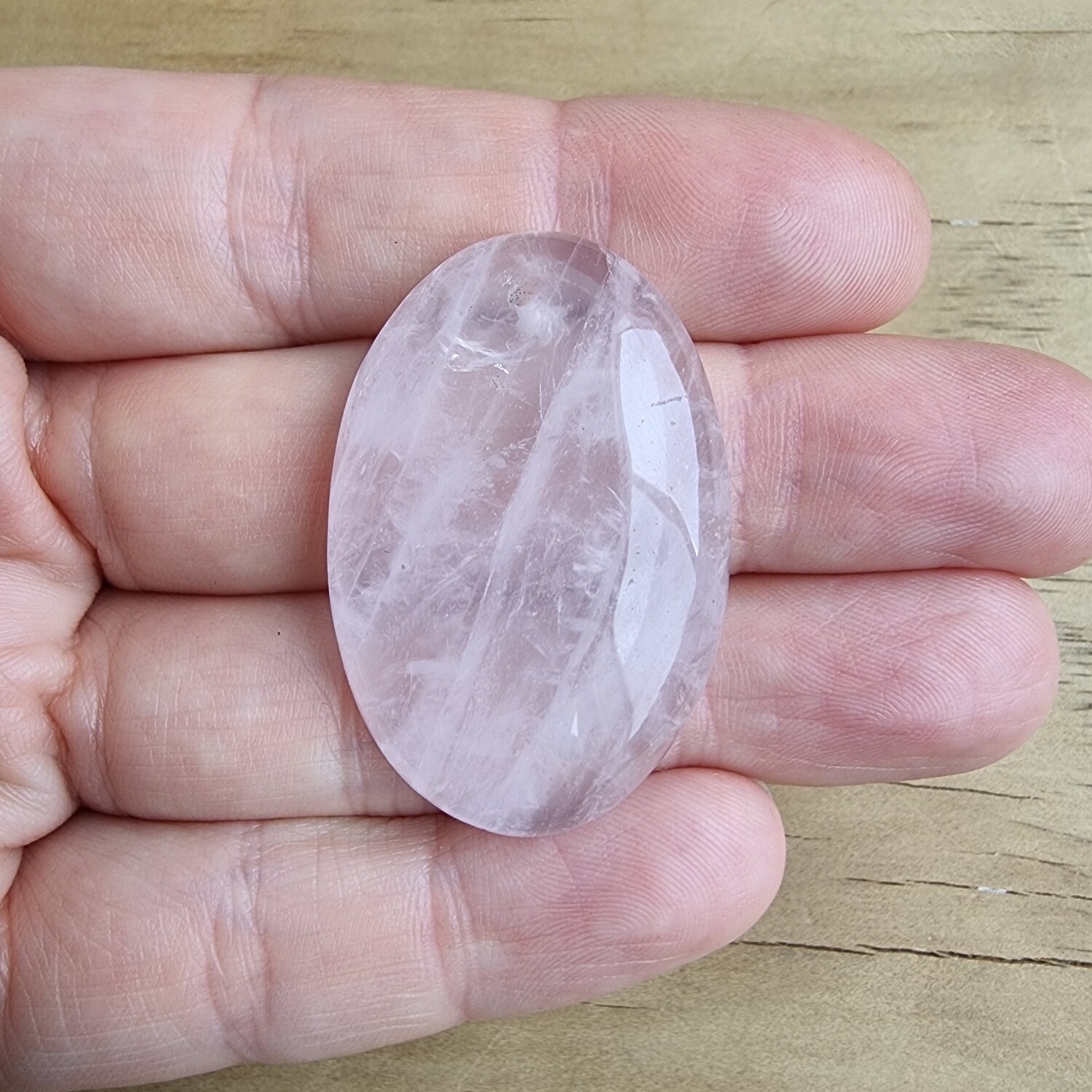 Rose Quartz top drilled Cabochon / Pendant for jewelry making or diy craft projects 15.2gr
