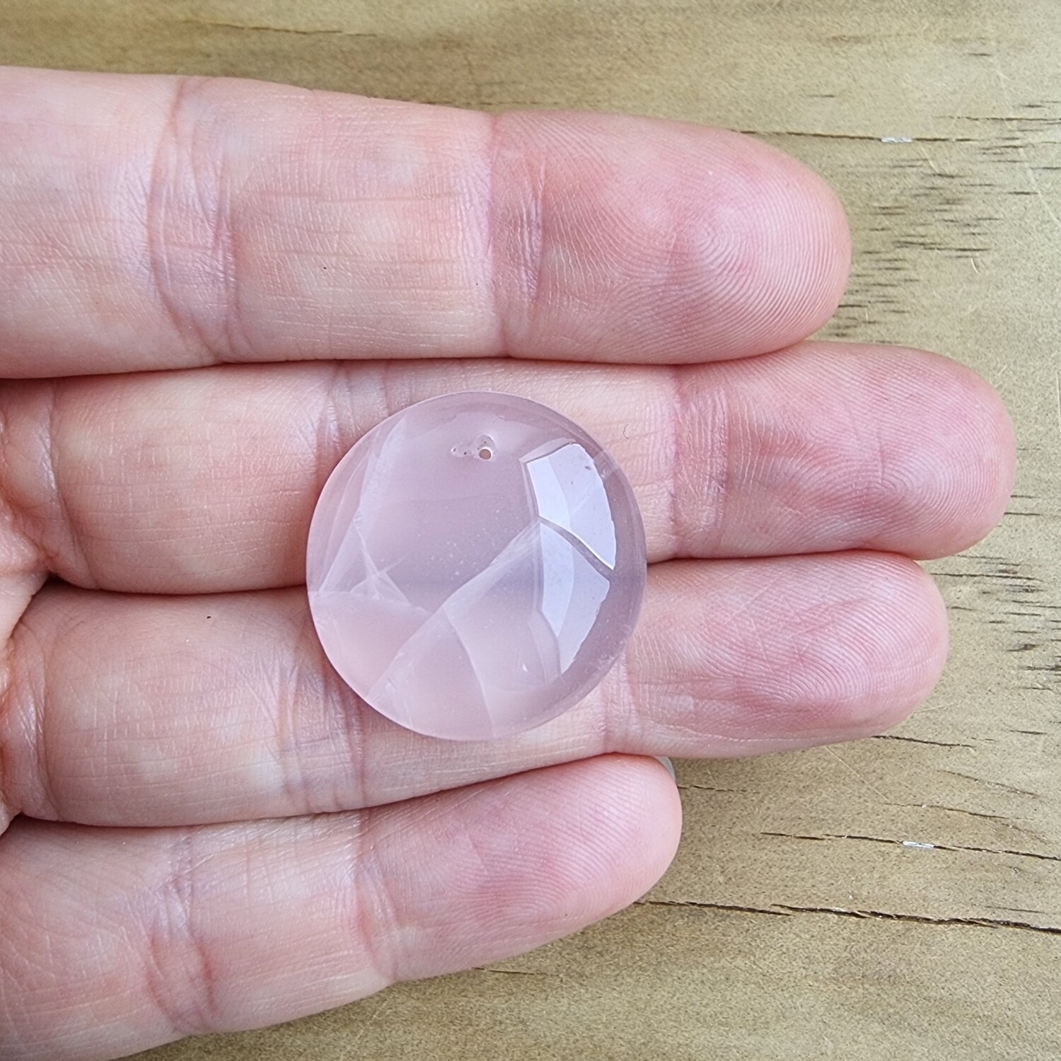 Rose Quartz top drilled Cabochon / Pendant for jewelry making or diy craft projects 7.6gr