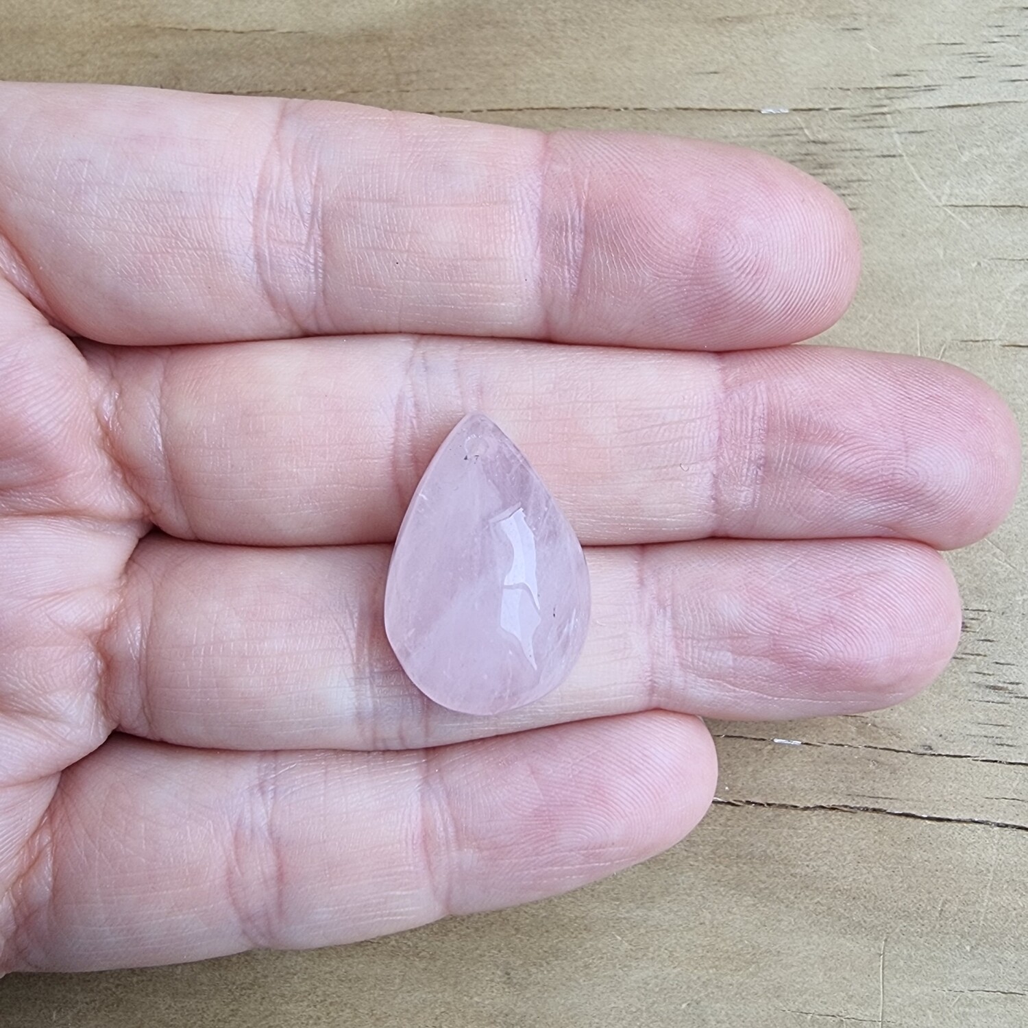 Rose Quartz top drilled Cabochon / Pendant for jewelry making or diy craft projects 5.5gr
