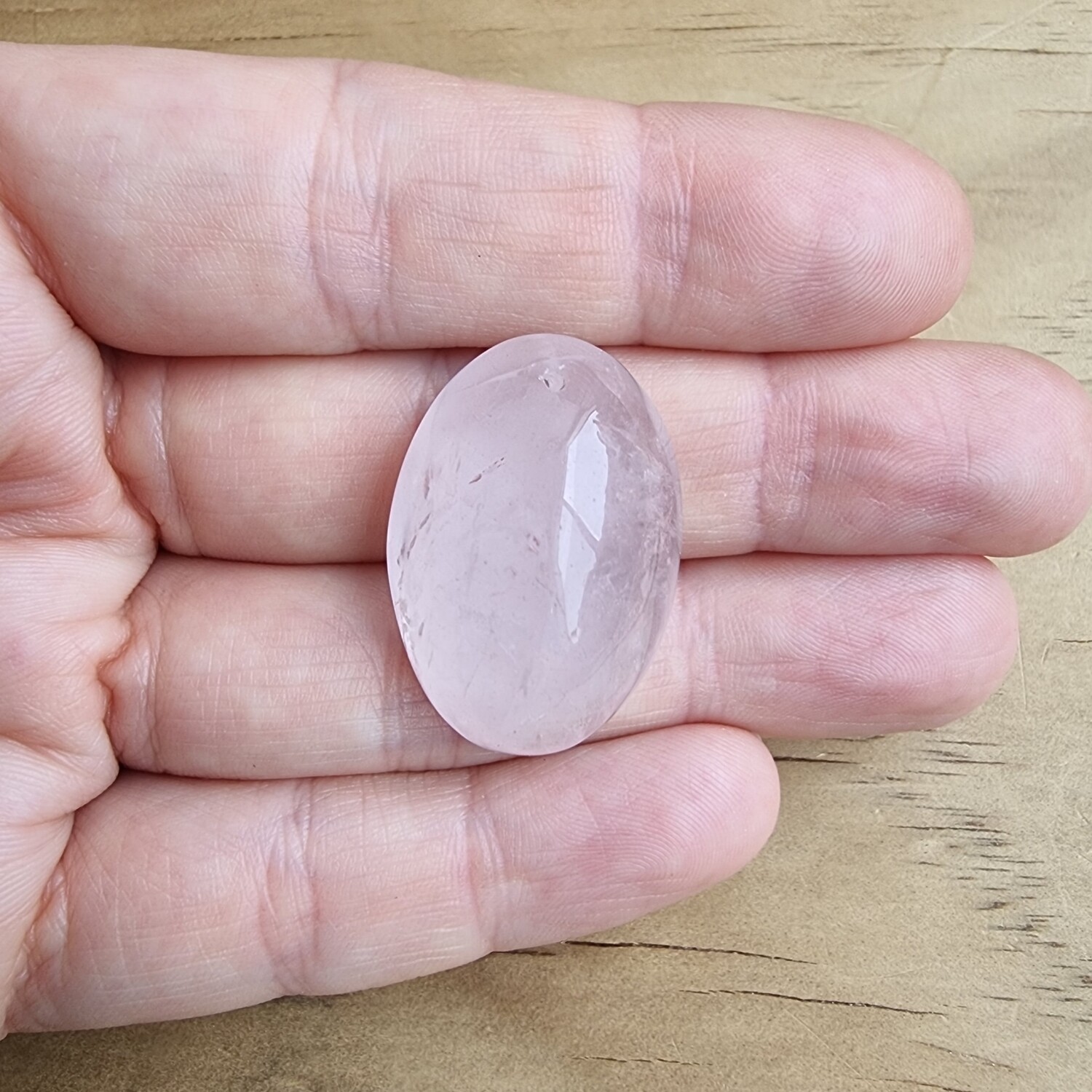 Rose Quartz top drilled Cabochon / Pendant for jewelry making or diy craft projects 12.6gr