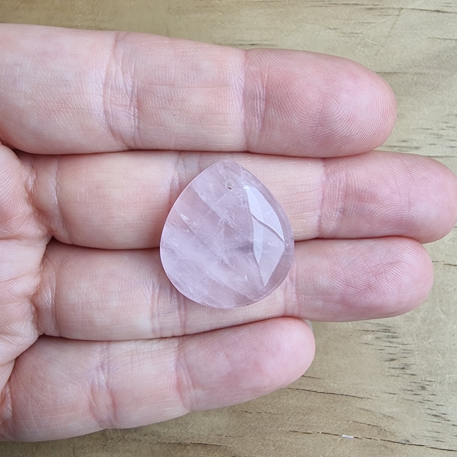 Rose Quartz top drilled Cabochon / Pendant for jewelry making or diy craft projects 6.7gr