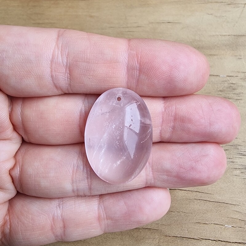 Rose Quartz top drilled Cabochon / Pendant for jewelry making or diy craft projects 10.1gr